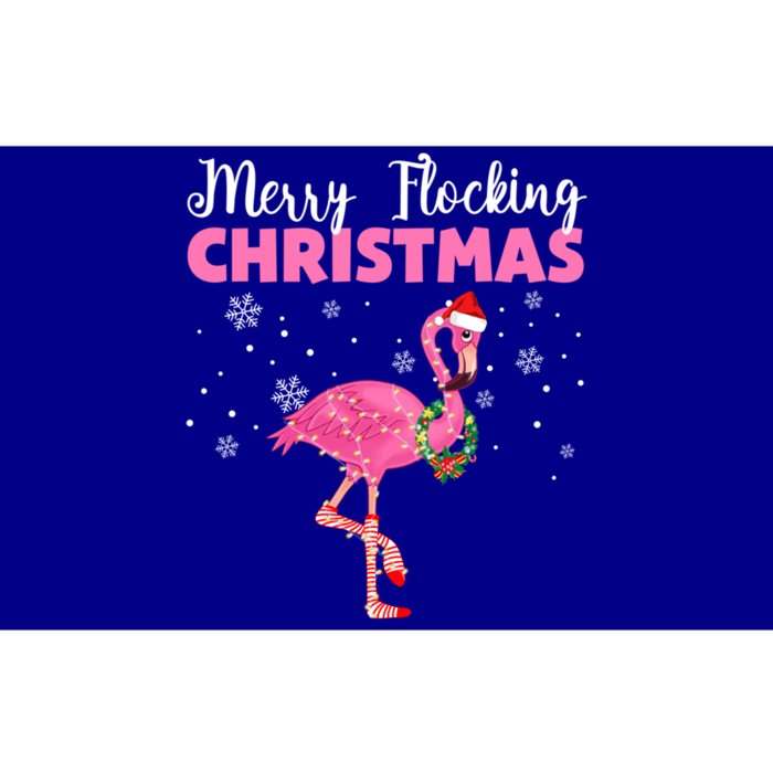 Merry Flocking Christmas Tropical Florida Flamingo Christmas Gift Bumper Sticker