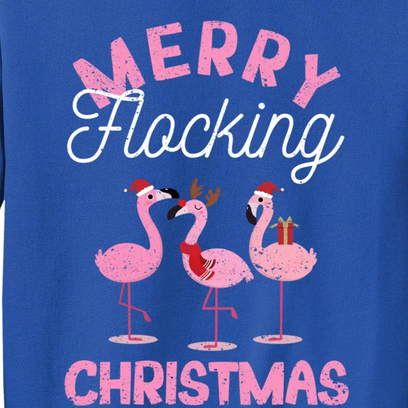 Merry Flocking Christmas Tropical Florida Flamingo Xmas Pjs Cute Gift Sweatshirt