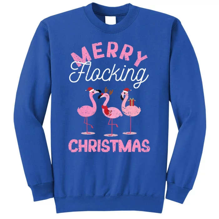 Merry Flocking Christmas Tropical Florida Flamingo Xmas Pjs Cute Gift Sweatshirt