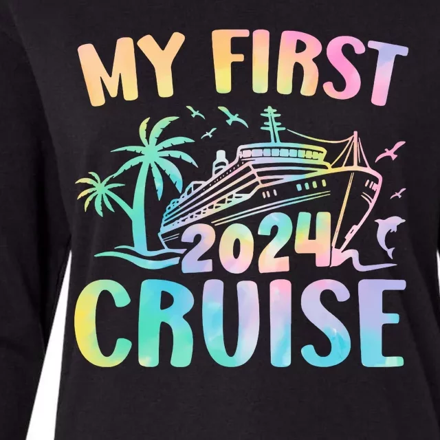 My First Cruise 2024 Vacation Cruise Ship Womens Cotton Relaxed Long Sleeve T-Shirt