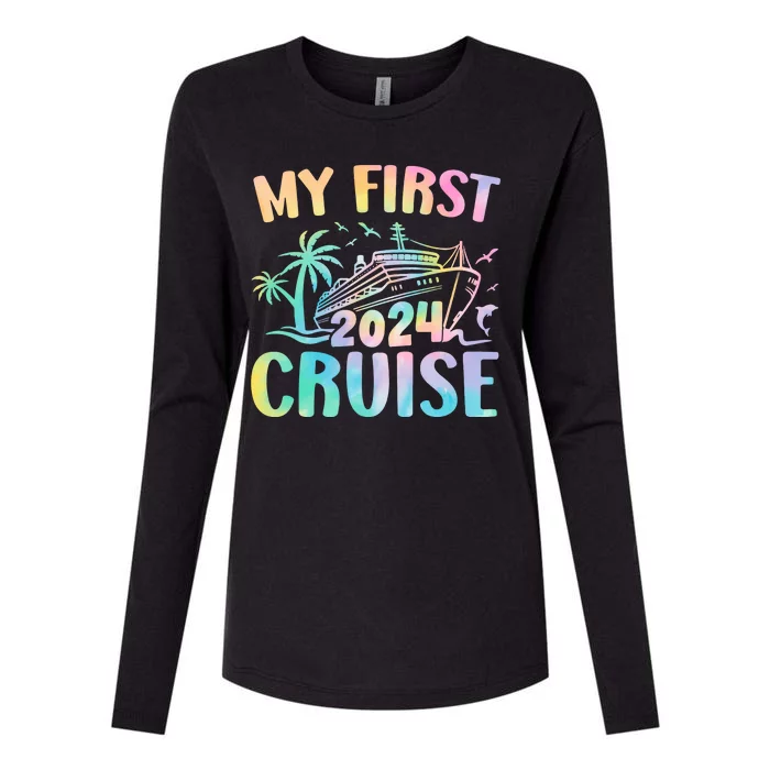 My First Cruise 2024 Vacation Cruise Ship Womens Cotton Relaxed Long Sleeve T-Shirt