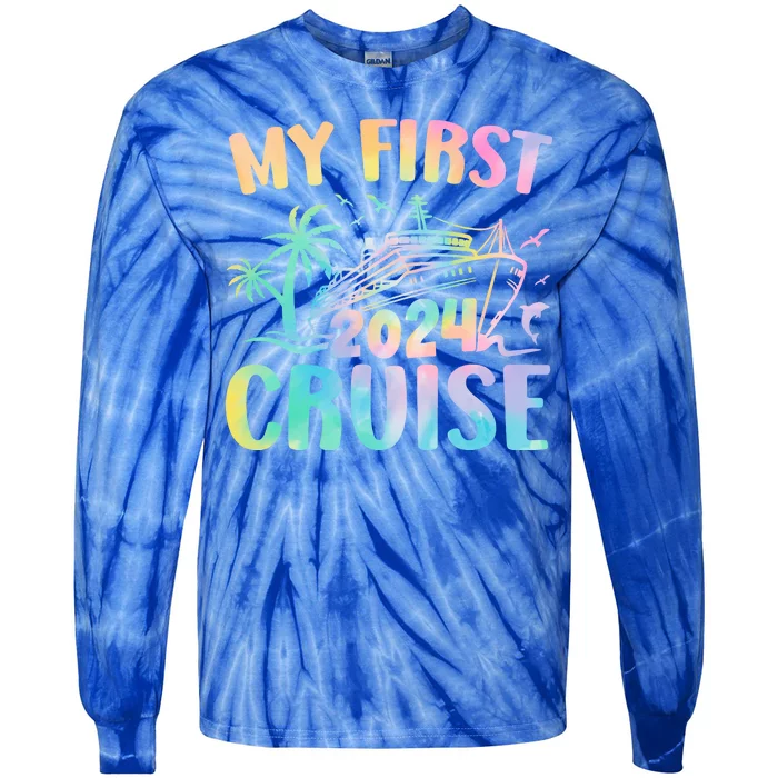 My First Cruise 2024 Vacation Cruise Ship Tie-Dye Long Sleeve Shirt