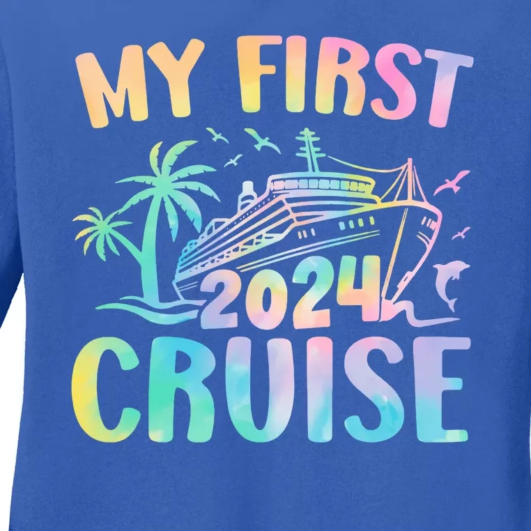 My First Cruise 2024 Vacation Cruise Ship Ladies Long Sleeve Shirt