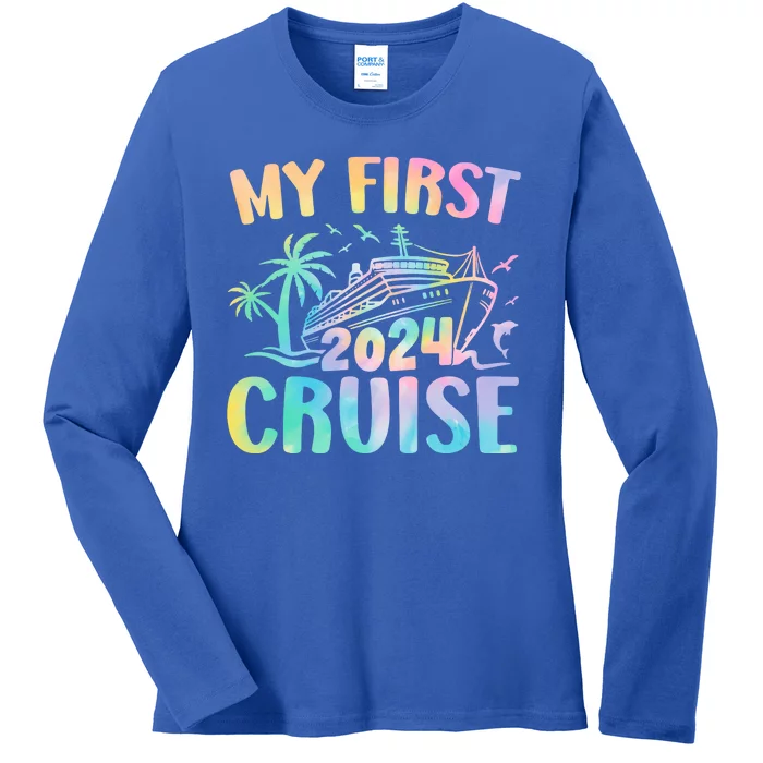 My First Cruise 2024 Vacation Cruise Ship Ladies Long Sleeve Shirt