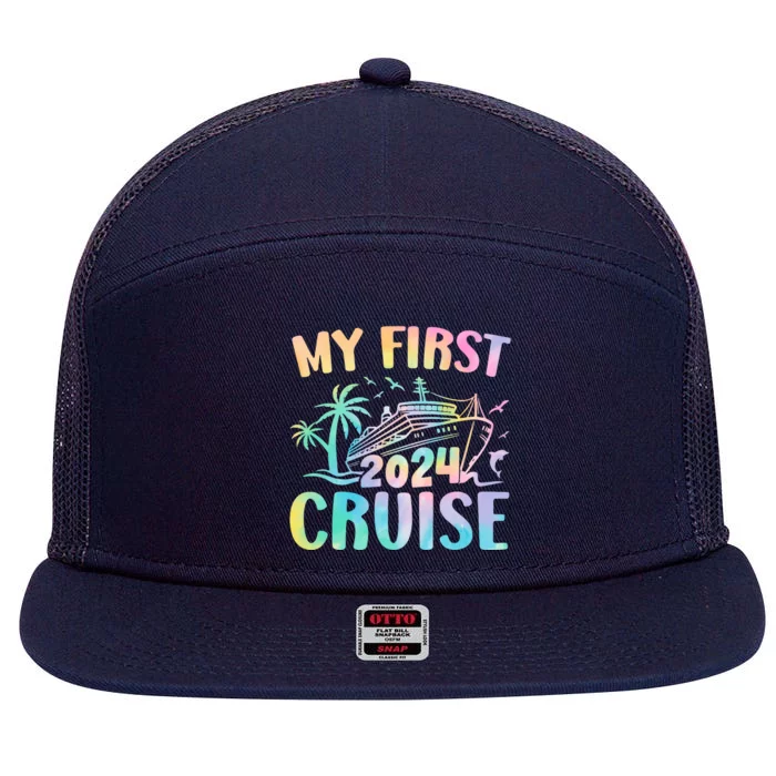 My First Cruise 2024 Vacation Cruise Ship 7 Panel Mesh Trucker Snapback Hat