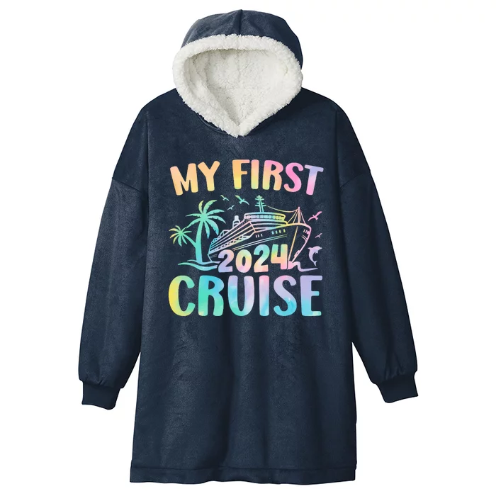 My First Cruise 2024 Vacation Cruise Ship Hooded Wearable Blanket