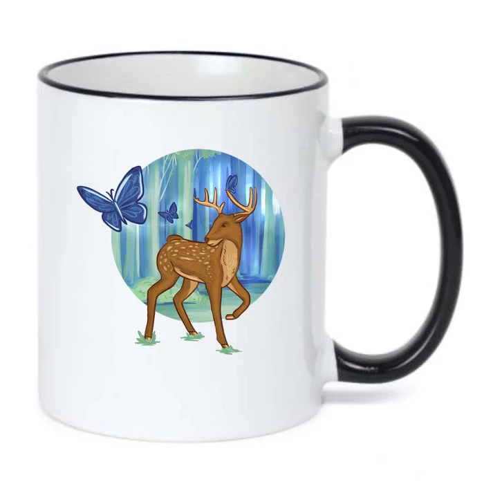 Magic Forest Deer Black Color Changing Mug