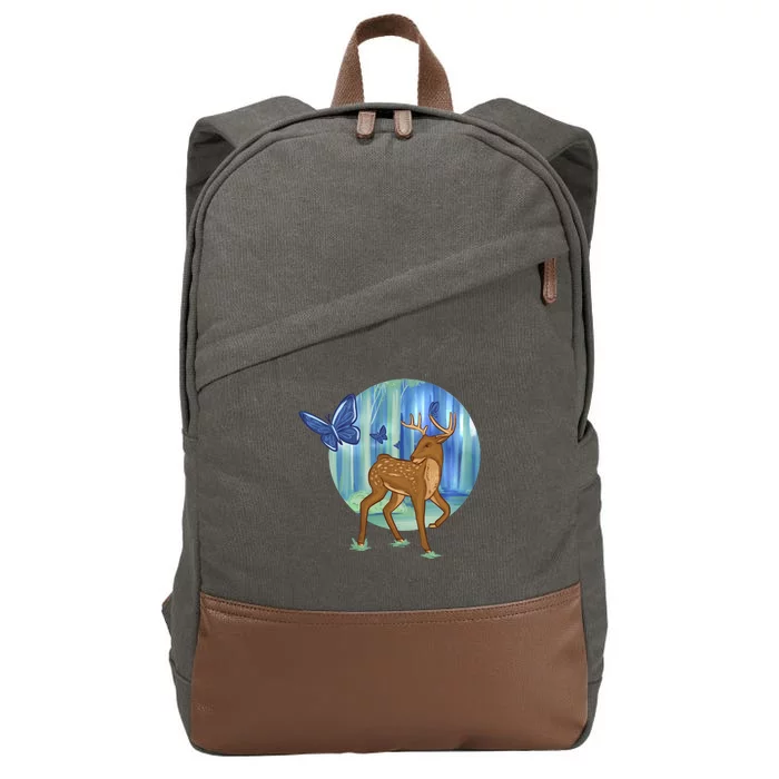 Magic Forest Deer Cotton Canvas Backpack