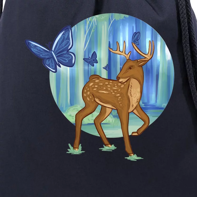 Magic Forest Deer Drawstring Bag