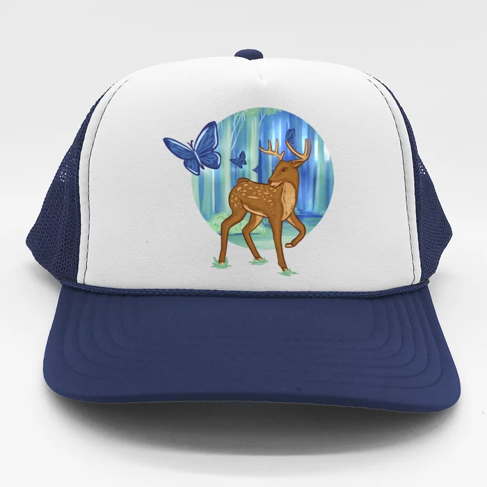 Magic Forest Deer Trucker Hat