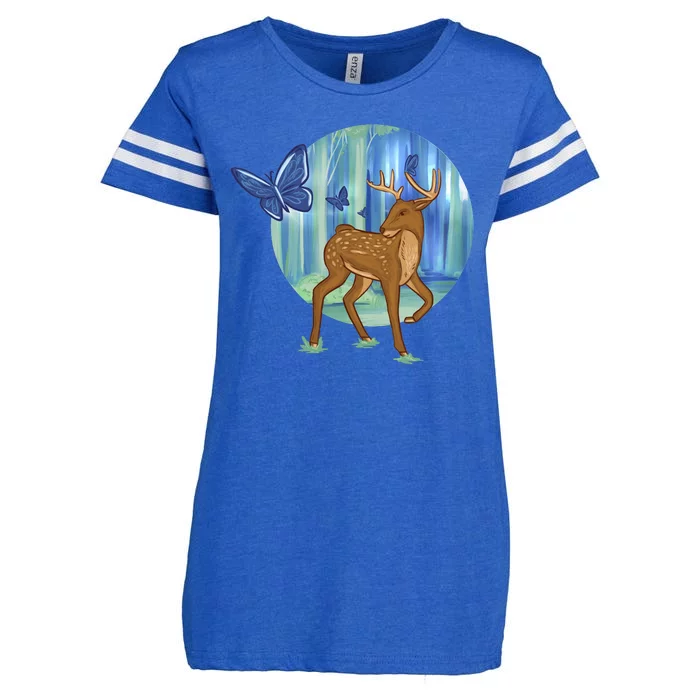 Magic Forest Deer Enza Ladies Jersey Football T-Shirt