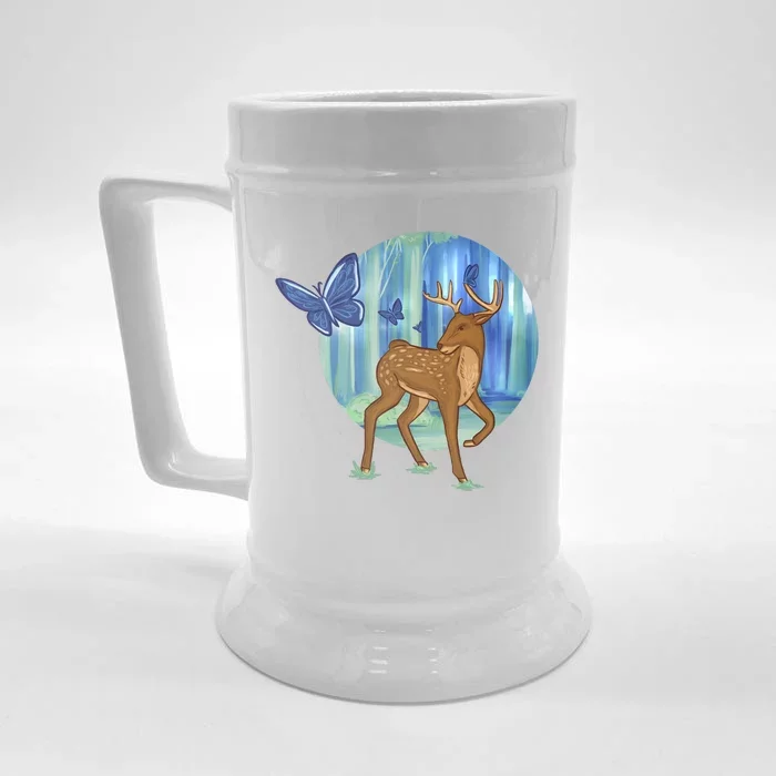 Magic Forest Deer Front & Back Beer Stein