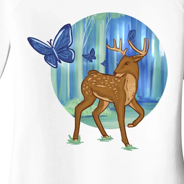 Magic Forest Deer Women's Perfect Tri Tunic Long Sleeve Shirt