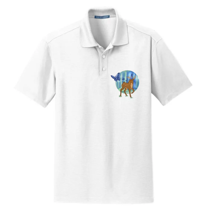 Magic Forest Deer Dry Zone Grid Performance Polo