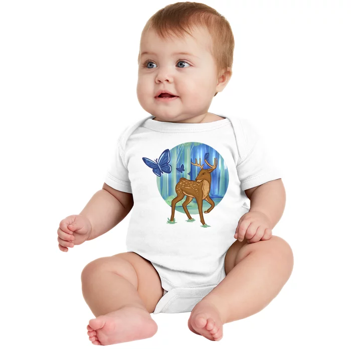 Magic Forest Deer Baby Bodysuit