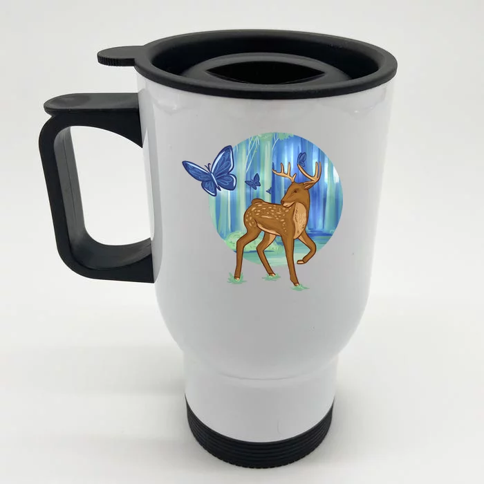 Magic Forest Deer Front & Back Stainless Steel Travel Mug