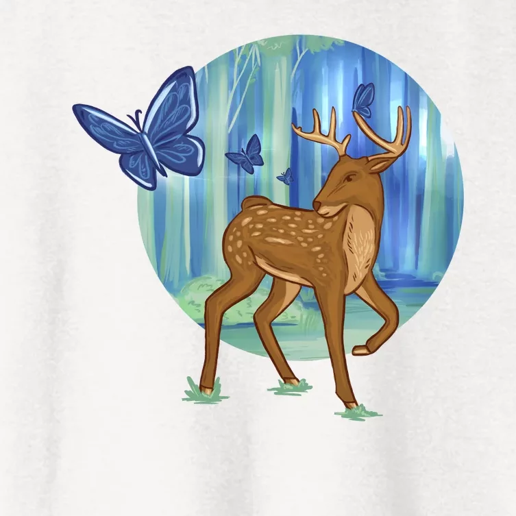 Magic Forest Deer Women's Crop Top Tee