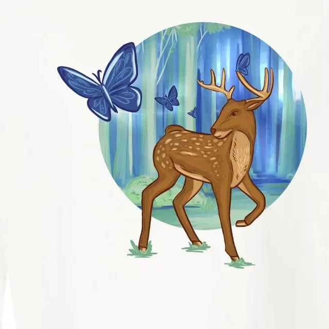 Magic Forest Deer Cropped Pullover Crew