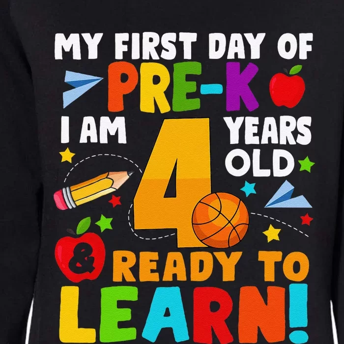 My First Day Of Pre K I Am 4 Years Old Gift Womens California Wash Sweatshirt