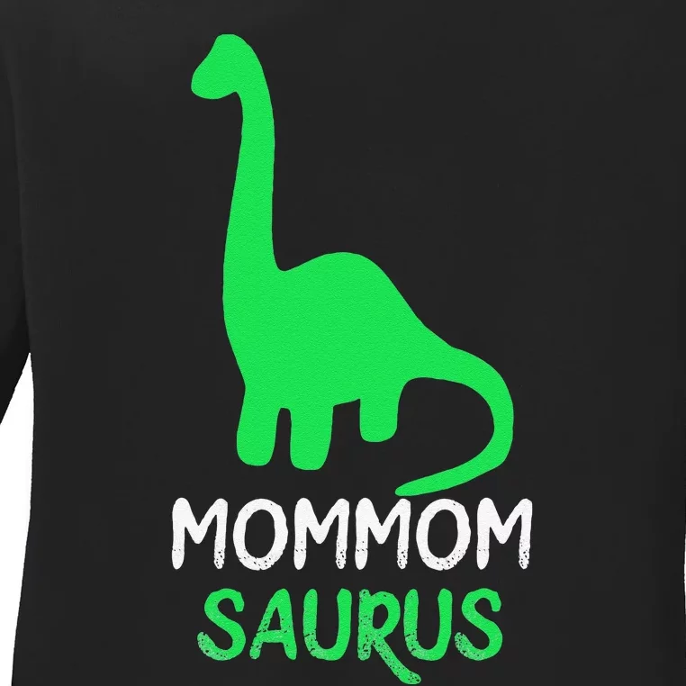 MomMomSaurus Funny Dinosaur MomMom Ladies Long Sleeve Shirt