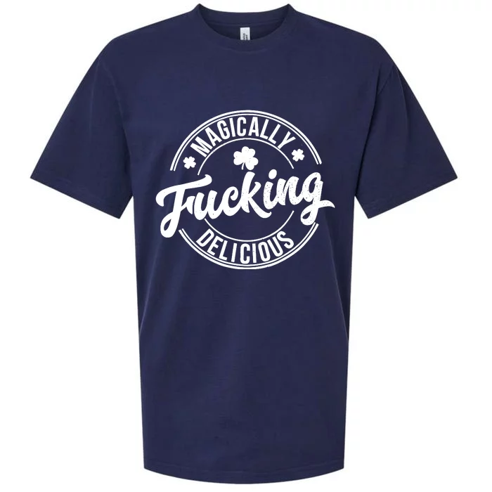 Magically Fucking Delicious Funny Shamrock St. PatrickS Day Sueded Cloud Jersey T-Shirt