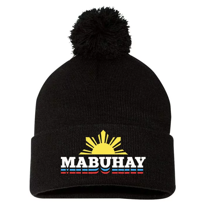 Mabuhay Filipino Design For Proud Pinoys Pom Pom 12in Knit Beanie