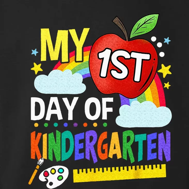 My First Day Of Kindergarten Funny Colorful Rainbow Toddler Hoodie