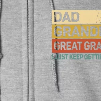 Men Fathers Day Gift From Grandkids Dad Grandpa Great Grandpa Full Zip Hoodie