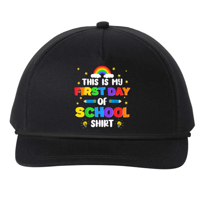 My First Day Of School PreK Preschool Kindergarten 1st Grade Snapback Five-Panel Rope Hat