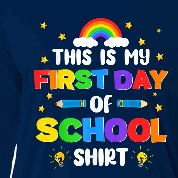 My First Day Of School PreK Preschool Kindergarten 1st Grade Cooling Performance Long Sleeve Crew