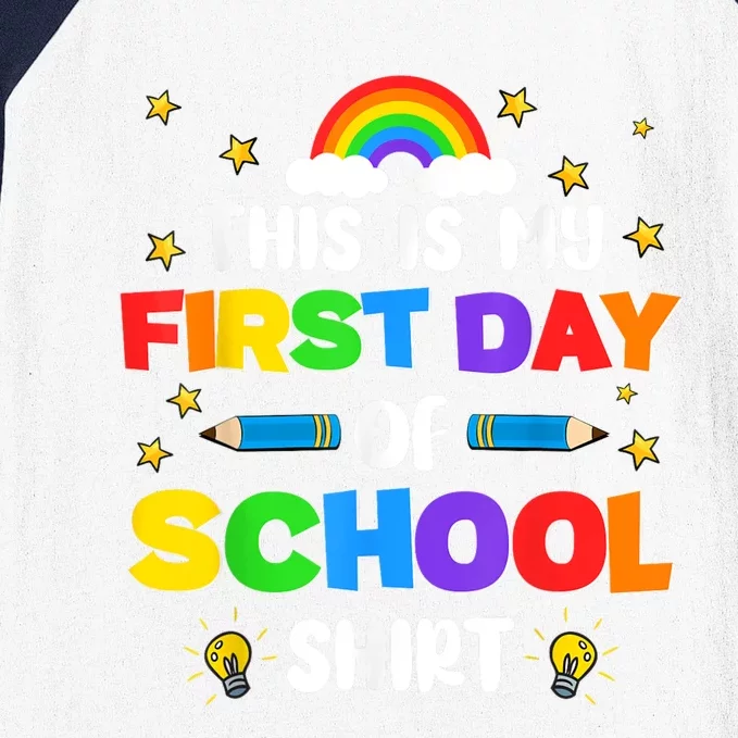 My First Day Of School PreK Preschool Kindergarten 1st Grade Baseball Sleeve Shirt