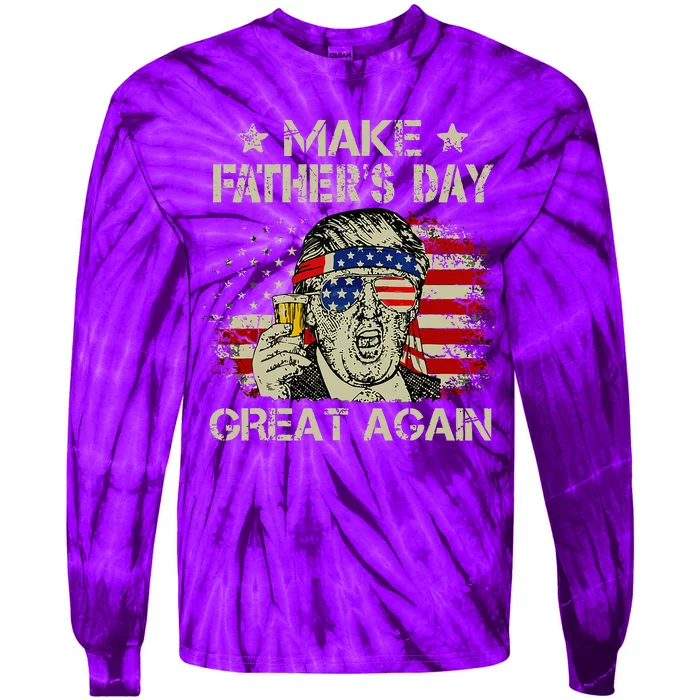 Make FatherS Day Great Again Dad Ltsp Tie-Dye Long Sleeve Shirt