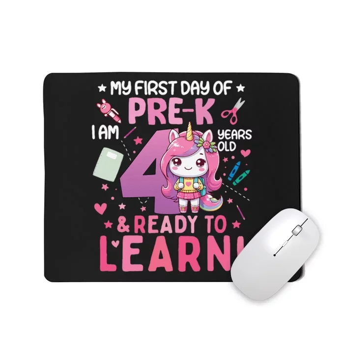 My First Day Of Prek IM 4 Years Old And Ready To Learn Gift Mousepad