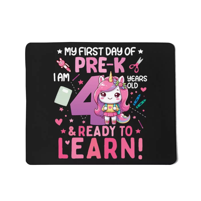 My First Day Of Prek IM 4 Years Old And Ready To Learn Gift Mousepad