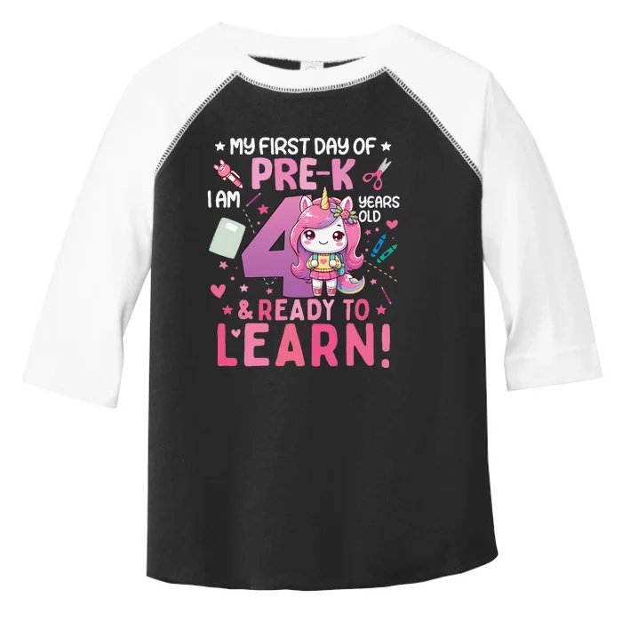 My First Day Of Prek IM 4 Years Old And Ready To Learn Gift Toddler Fine Jersey T-Shirt