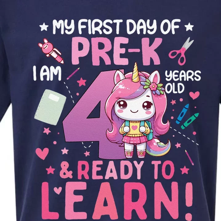 My First Day Of Prek IM 4 Years Old And Ready To Learn Gift Sueded Cloud Jersey T-Shirt