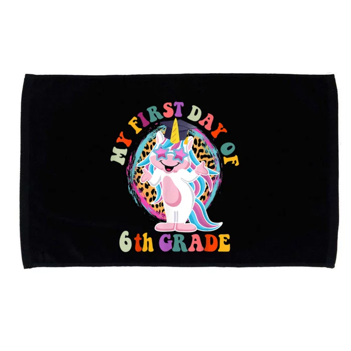 My First Day Of Sixth Grade Unicorn Back To School Funny Gift Microfiber Hand Towel