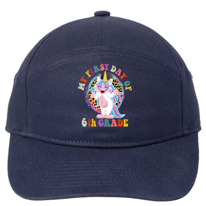 My First Day Of Sixth Grade Unicorn Back To School Funny Gift 7-Panel Snapback Hat