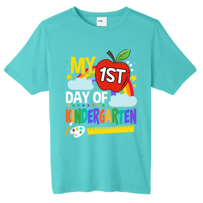 My First Day Of Kindergarten Funny Colorful Rainbow ChromaSoft Performance T-Shirt