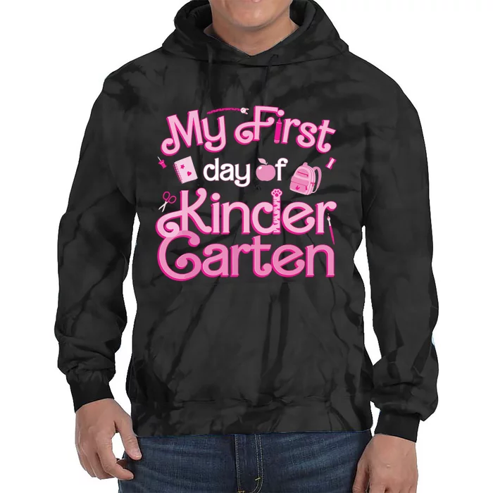 My First Day Of Kindergarten Back To School Girl Tie Dye Hoodie