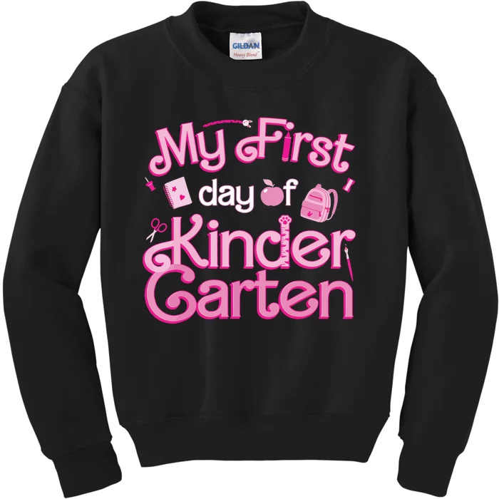 My First Day Of Kindergarten Back To School Girl Kids Sweatshirt