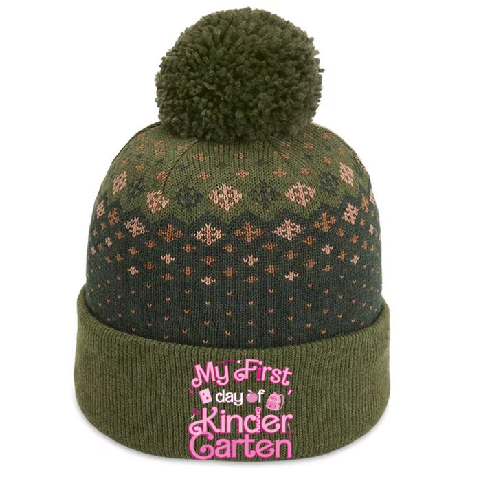 My First Day Of Kindergarten Back To School Girl The Baniff Cuffed Pom Beanie