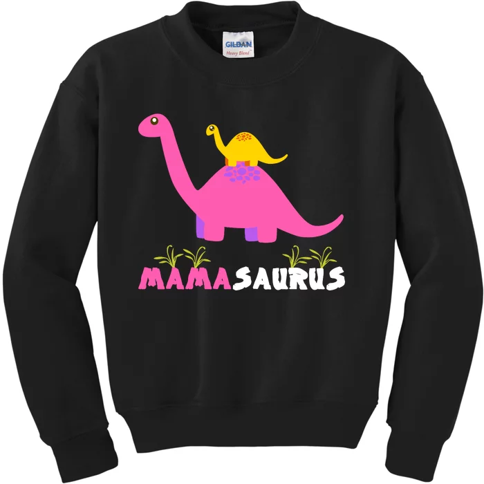 Mamasaurus Funny Dinosaur Mama Saurus Dinosaur Mom Mother Kids Sweatshirt