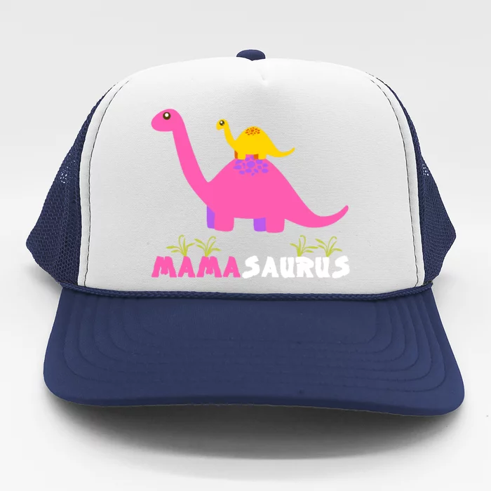 Mamasaurus Funny Dinosaur Mama Saurus Dinosaur Mom Mother Trucker Hat