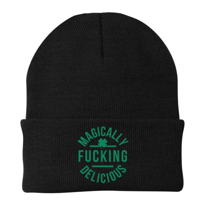 Magically Fucking Delicious Funny Shamrock St. Patrick's Day Knit Cap Winter Beanie