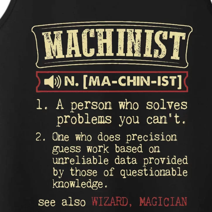 Machinist Funny Dictionary Definition Performance Tank