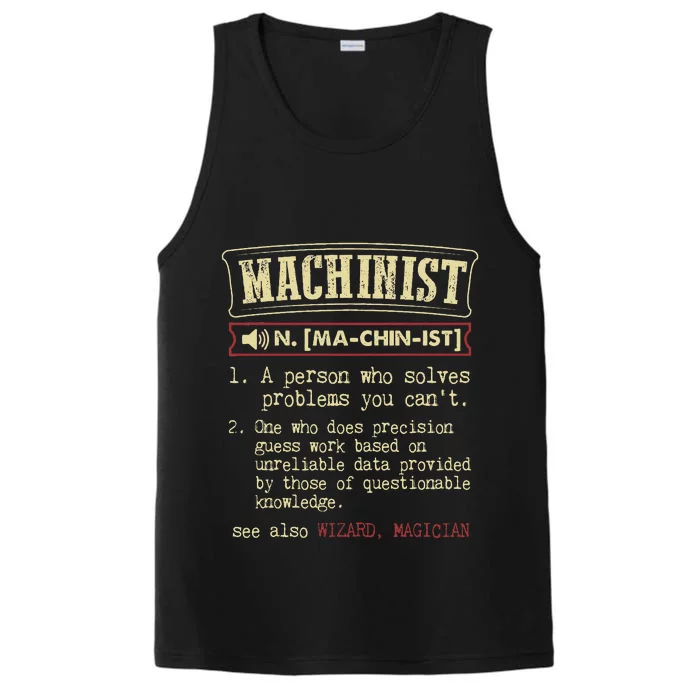 Machinist Funny Dictionary Definition Performance Tank