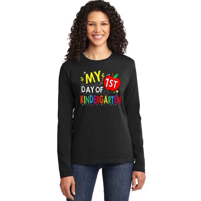 My First Day Of Kindergarten 1st Day Of Kindergarten Ladies Long Sleeve Shirt