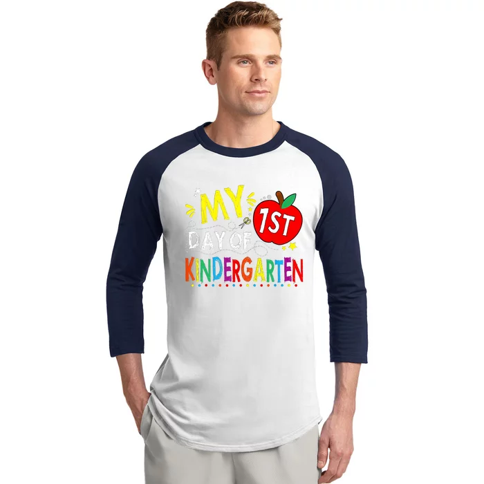 My First Day Of Kindergarten 1st Day Of Kindergarten Baseball Sleeve Shirt