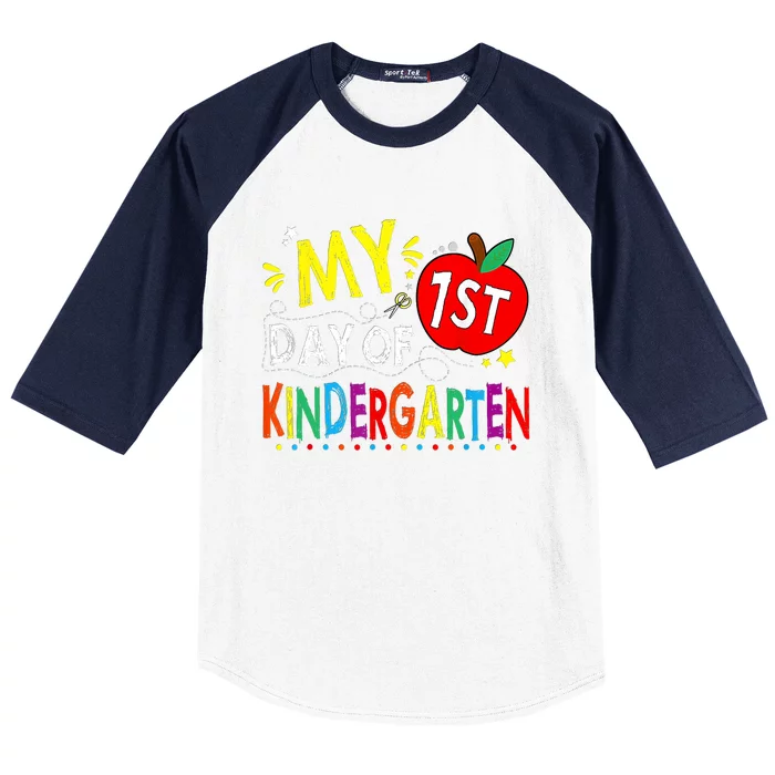 My First Day Of Kindergarten 1st Day Of Kindergarten Baseball Sleeve Shirt